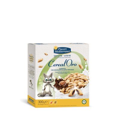 Piaceri Mediterranei - CerealOro Quadrotti al Cioccolato al Latte e Nocciole 300 g.