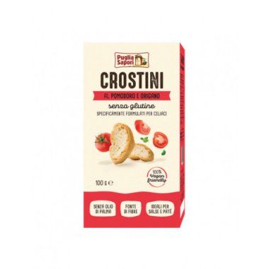 Puglia Sapori Crostini senza glutine con pomodoro e origano - Confezione da 100 g