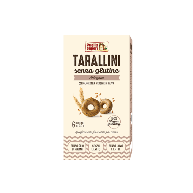 Puglia Sapori Tarallini senza glutine Integrali - Confezione da 180 g