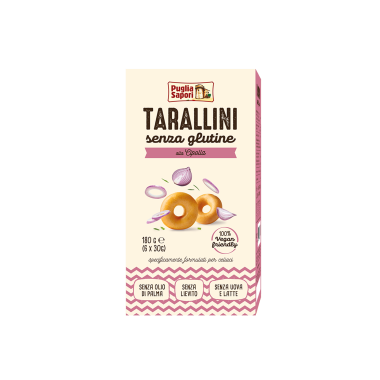 Puglia Sapori Tarallini senza glutine alla cipolla– Confezione da 180 g. (6x30g)