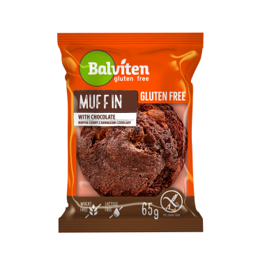 Muffin Scuro con Gocce di Cioccolato 65g.  Prodotto senza glutine.